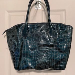 Faux crocodile tote